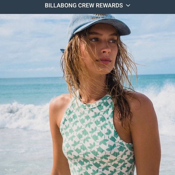 Billabong Green Patterned Tank Top - Picture 1 of 13